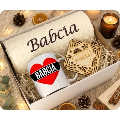 Komplety Ręczników i Kubków w pudełku