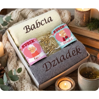 Kubki + Ręczniki w Pudełku
