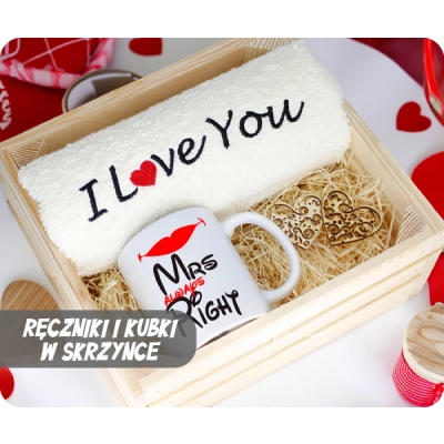 Ręczniki i Kubeki w Skrzynce