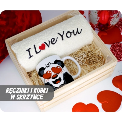 Ręczniki i Kubki w Skrzynce