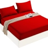 PRZEŚCIERADŁO Z GUMKĄ BAWEŁNIANE 200X220 cm + 25cm CZERWONY