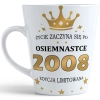 KUBEK LATTE PREZENT URODZINY 18 OSIEMNASTKĘ ZNAK