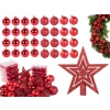 BOMBKI CHOINKOWE NA CHOINKĘ 6/4/3 cm ZESTAW 100 SZTUK + GWIAZDA CZERWONE
