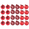 BOMBKI CHOINKOWE NA CHOINKĘ 6/4/3 cm ZESTAW 100 SZTUK + GWIAZDA CZERWONE