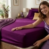 PRZEŚCIERADŁO Z GUMKĄ BAWEŁNIANE 120X200 cm + 25cm FIOLET