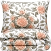 Pościel Flanelowa Kwiaty Piwonie 4cz Prześcieradło 220x230 Peonia