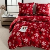 Pościel satyna bawełniana w płatki śniegu perspektywa sypialni z czasopismem ułożonym na kołdrze