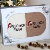 ŚWIĄTECZNY KOMPLET DWÓCH RĘCZNIKÓW 70x140 PREZENT ŚWIĘTA WESOŁYCH ŚWIĄT