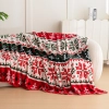 Koc świąteczny 200x220 cm z wzorem choinek i gwiazdek