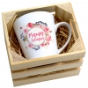 KUBEK LATTE 330ml W SKRZYNCE DLA MAMY PREZENT DZIEŃ MATKI MAMA MAMUSIA