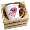 KUBEK LATTE 330ml W SKRZYNCE DLA MAMY PREZENT DZIEŃ MATKI MAMA MAMUSIA