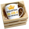 KUBEK LATTE 330ml W SKRZYNCE DLA MAMY PREZENT DZIEŃ MATKI MAMA MAMUSIA