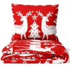 ŚWIATECZNA POŚCIEL POLSKA 100% BAWEŁNA PREMIUM CZERWONE ŚWIĘTA 200x200