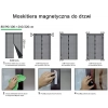 Instrukcja obrazkowa docinania i szybkiego montażu uniwersalnej moskitiery magnetycznej na drzwiach balkonowych
