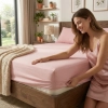 Jasnoróżowe prześcieradło nieprzemakalne Jersey ochraniacz na materac