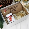 PREZENT NA ŚWIĘTA KUBEK + RĘCZNIK Z HAFTEM ŚWIĄTECZNY ZESTAW MIKOŁAJ