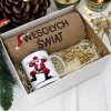PREZENT NA ŚWIĘTA KUBEK + RĘCZNIK Z HAFTEM ŚWIĄTECZNY ZESTAW MIKOŁAJ