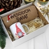 PREZENT NA ŚWIĘTA KUBEK + RĘCZNIK Z HAFTEM ŚWIĄTECZNY ZESTAW MIKOŁAJ