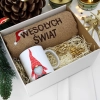 PREZENT NA ŚWIĘTA KUBEK + RĘCZNIK Z HAFTEM ŚWIĄTECZNY ZESTAW MIKOŁAJ