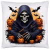 POSZEWKA DEKORACYJNA HALLOWEEN VELVET 40x40 WELUROWA ŚMIERĆ KOSTUCHA DYNIE NIETOPERZE