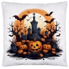 POSZEWKA DEKORACYJNA HALLOWEEN VELVET 40x40 WELUROWA CMENTARZ DYNIE NIETOPERZE