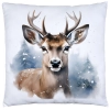 POSZEWKA DEKORACYJNA 40x40 JASIEK OZDOBNA ZIMOWA ŚWIĄTECZNA JELEŃ RENIFER