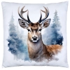 POSZEWKA DEKORACYJNA ŚWIĄTECZNA VELVET 40x40 WELUROWA ZIMOWA JELEŃ RENIFER