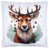 POSZEWKA DEKORACYJNA ŚWIĄTECZNA VELVET 40x40 WELUROWA ZIMOWA JELEŃ RENIFER