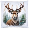 POSZEWKA DEKORACYJNA ŚWIĄTECZNA VELVET 40x40 WELUROWA ZIMOWA JELEŃ RENIFER