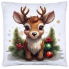 POSZEWKA DEKORACYJNA ŚWIĄTECZNA VELVET 40x40 WELUROWA ZIMOWA JELEŃ RENIFER
