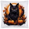 POSZEWKA DEKORACYJNA 40x40 JASIEK OZDOBNA HALLOWEENOWA HALLOWEEN DYNIA CZARNY KOT NIETOPERZE