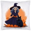 POSZEWKA DEKORACYJNA 40x40 JASIEK OZDOBNA HALLOWEENOWA HALLOWEEN DYNIA CZAROWNICA WIEDŹMA NIETOPERZE