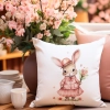 POSZEWKA WELUROWA WIELKANOCNA 40x40 JASIEK  WIOSENNA DEKORACYJNA KRÓLIK