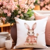 POSZEWKA WELUROWA WIELKANOCNA 40x40 JASIEK  WIOSENNA DEKORACYJNA KRÓLIK