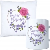 KOMPLET DLA MAMY PODUSZKA 40X40CM + KUBEK 330ml NA PREZENT DZIEŃ MATKI MAMA