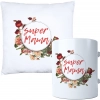 KOMPLET DLA MAMY PODUSZKA 40X40CM + KUBEK 330ml NA PREZENT DZIEŃ MATKI MAMA