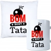 KOMPLET DLA TATY PODUSZKA 40X40CM + KUBEK 330ml NA PREZENT DZIEŃ OJCA TATA
