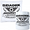 KOMPLET PREZENT DLA DZIADKA PODUSZKA 40x40 KUBEK 330ml DZIADEK ZESTAW