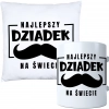 KOMPLET PREZENT DLA DZIADKA PODUSZKA 40x40 KUBEK 330ml DZIADEK ZESTAW