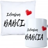 KOMPLET PREZENT DLA BABCI PODUSZKA 40x40 KUBEK 330ml BABCIA ZESTAW
