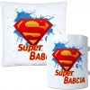 KOMPLET PREZENT DLA BABCI PODUSZKA 40x40 KUBEK 330ml BABCIA ZESTAW