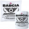 KOMPLET PREZENT DLA BABCI PODUSZKA 40x40 KUBEK 330ml BABCIA ZESTAW