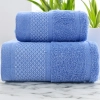 GRUBY RĘCZNIK KĄPIELOWY AURA 50x100 cm PREMIUM Z BORDIURĄ CHŁONNY NIEBIESKI