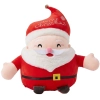 Świąteczna poduszka maskotka 3w1 Święty Mikołaj z haftem Merry Christmas i schowanym czerwonym kocykiem na białym tle