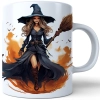 HALLOWEENOWY KUBEK 330ml NA HERBATĘ KAWĘ NA PREZENT CZARODZIEJKA WIEDŹMA CZAROWNICA