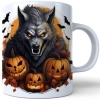 HALLOWEENOWY KUBEK 330ml NA HERBATĘ KAWĘ NA PREZENT WILKOŁAK DYNIE NIETOPERZE