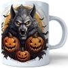 HALLOWEENOWY KUBEK 330ml NA HERBATĘ KAWĘ NA PREZENT WILKOŁAK DYNIE NIETOPERZE