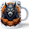 HALLOWEENOWY KUBEK 330ml NA HERBATĘ KAWĘ NA PREZENT WILKOŁAK DYNIE NIETOPERZE