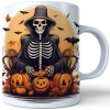 HALLOWEENOWY KUBEK 330ml NA HERBATĘ KAWĘ NA PREZENT KOŚCIOTRUP KOSTUCHA DYNIE NIETOPERZE