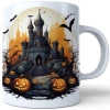 HALLOWEENOWY KUBEK 330ml NA HERBATĘ KAWĘ NA PREZENT STRASZNY DWÓR DOM ZAMEK